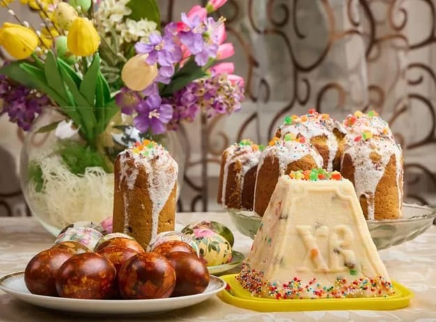 Eastern style easter food decoration