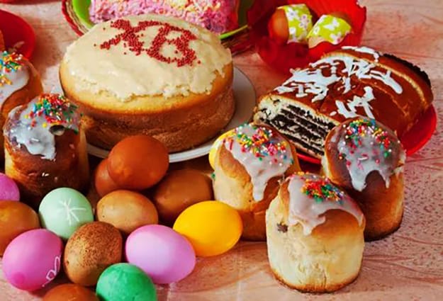 Eastern style easter food decoration