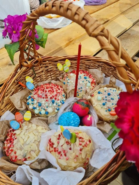 Eastern style easter food decoration