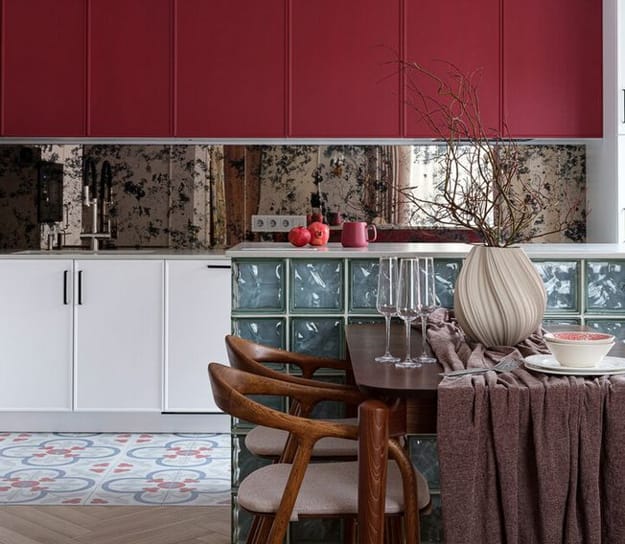 glass clock kitchen island design