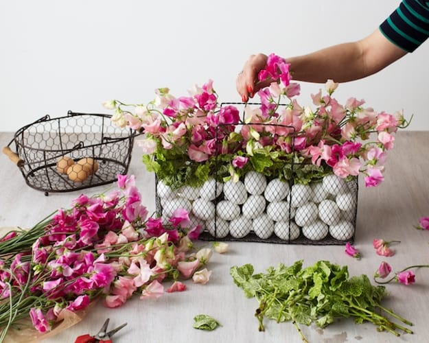 how to make egg flower arrangement