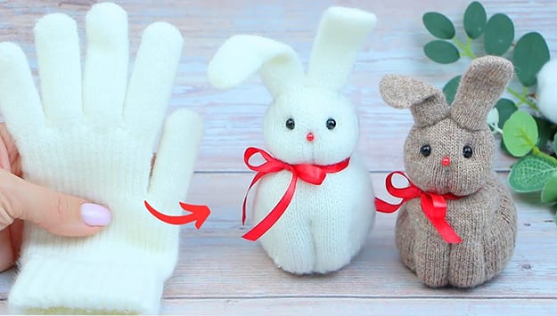 recycled crafts glove bunny
