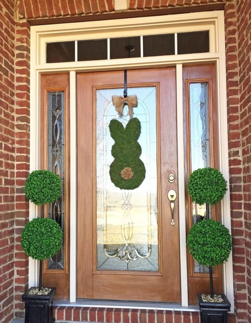 door decoration green bunny