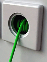 socket with electric extension cord